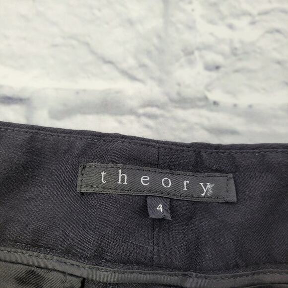Theory Black Linen Pants size 4 - Picture 9 of 16